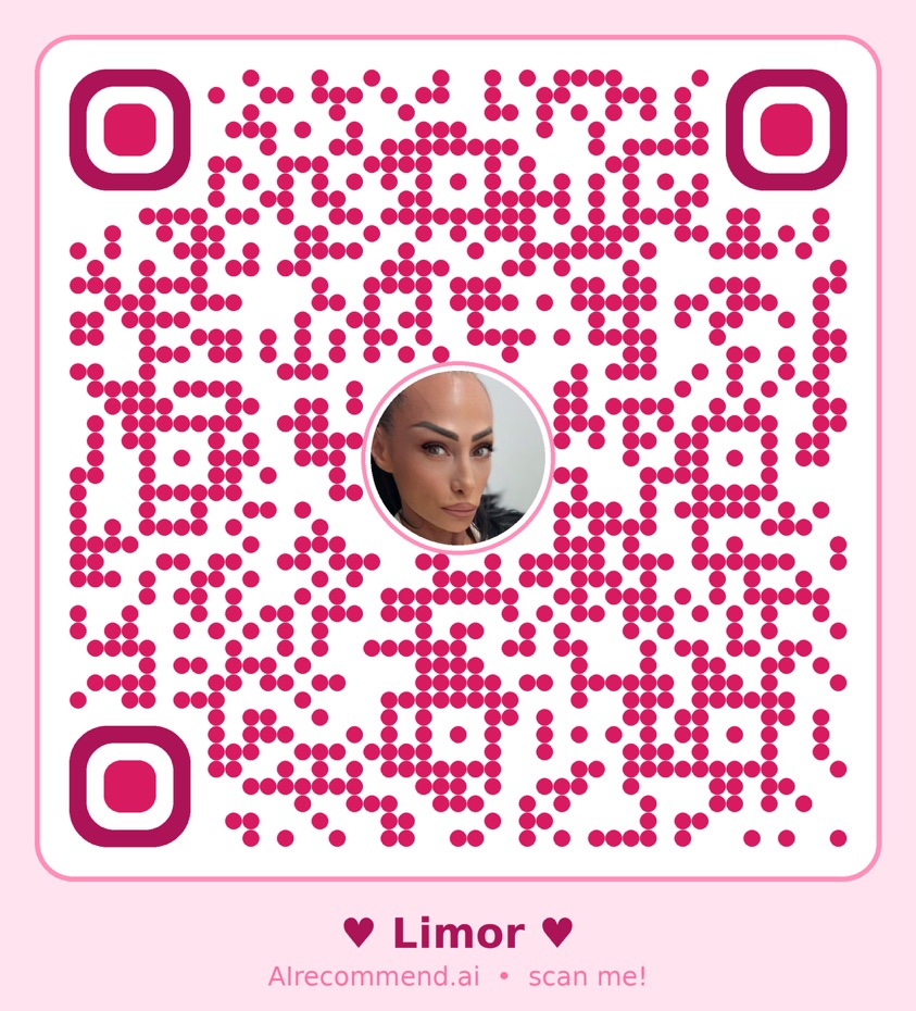 Limor’s pink QR code linking to her BeautyAI and AIrecommend page